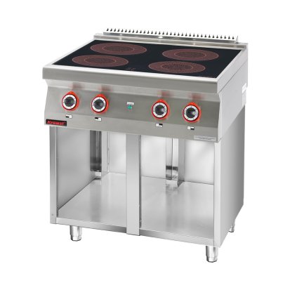 Indukční vařič 4x3,5 kW na otevřeném podstavci, 800x700x900 mm | KROMET, 700.KE-4i/800.S