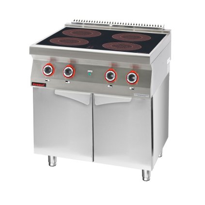 Indukční vařič 4x3,5 kW na uzavřeném podstavci, 800x700x900 mm | KROMET, 700.KE-4i/800.S.D