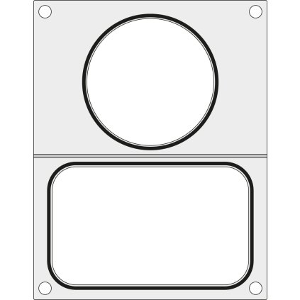 Těsnicí matrice pro těsnicí stroj , 2 nádoby: 1x 178x113 mm + 1x ø115 mm | HENDI, 805657