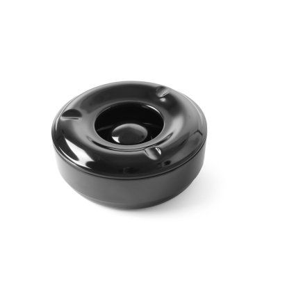 Černý popelník s víkem o průměru 146 mm | HENDI, 569757