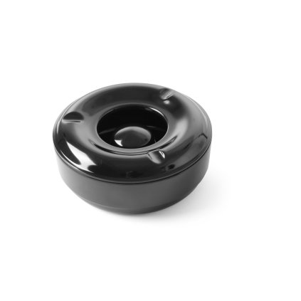 Černý popelník s víkem o průměru 146 mm | HENDI, 569757