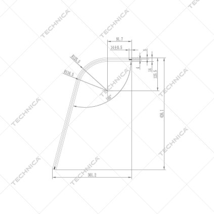 Přední sklo, zaoblené pro 461101 | TECHNICA, 461101/051