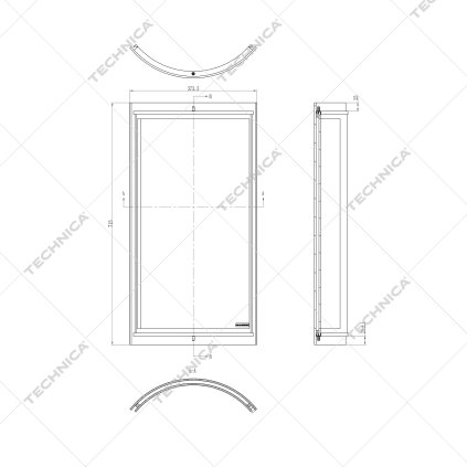 Sklo dveří, zaoblené pro 466100 | TECHNICA, 466100/051