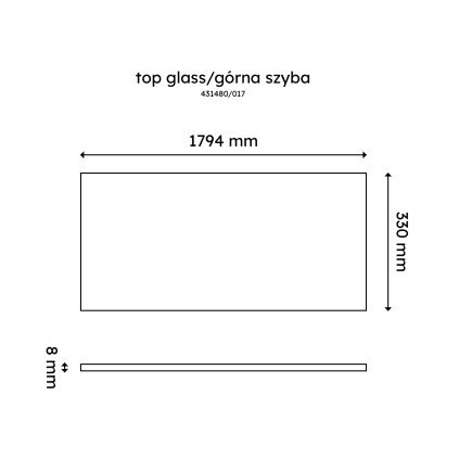 Horní sklo pro 431480 | TECHNICA, náhradní díly