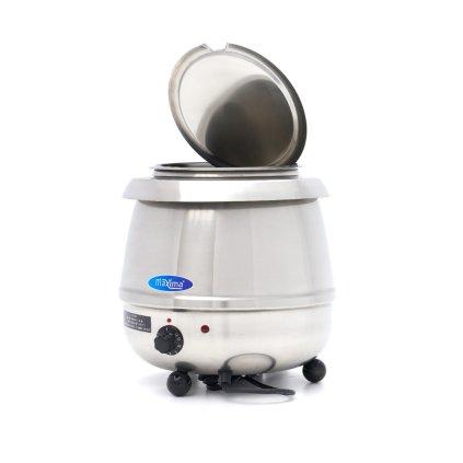 Ohřívač polévek – 10 L – Vyjímatelná vnitřní nádoba – Nerezová ocel – s drážkou na naběračku