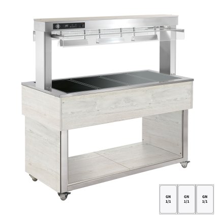 Bufet vyhřívaný, sklokeramický GN 3-1/1 Hemlock | RM - TR BROWN+ 3H