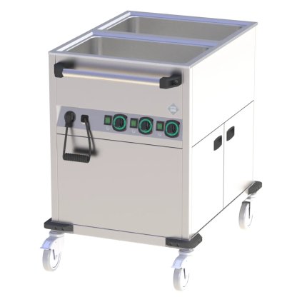 Vodní lázeň pojízdná elektrická GN 2-1/1 opláštěná vyhřívaná ovládání na kratší straně | RM - BMPK 2120 CSH