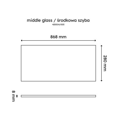 Skleněná police pro chladicí stoly 420014 | TECHNICA, Náhradní díly