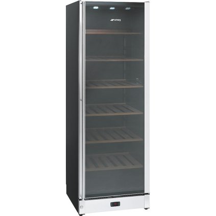 Vinotéka, 197 lahví (0,75 l), pravý závěs, 0,35 kW, 600x650x1850 mm | SMEG, SCV115A