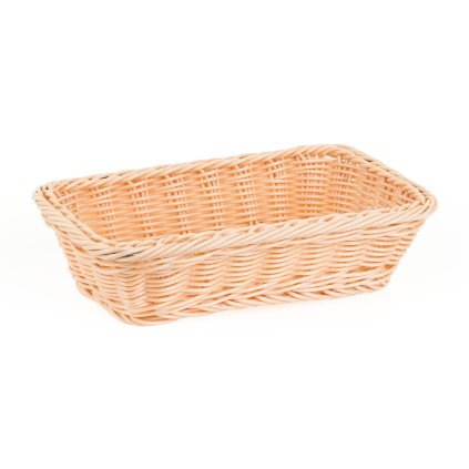 Obdélníkový koš GN 1/4 polyirattan 265x162x100 mm, béžový | TECHNICA, Gold Line