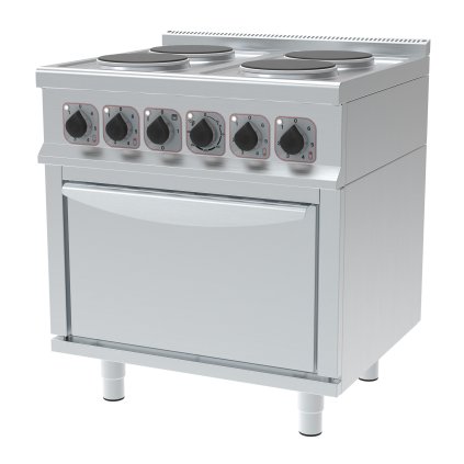 Elektrický sporák, 4 hořáky, volně stojící, elektrická trouba, linka 700, 14,5 kW, 800x700x900 mm | TECHNICA, 247514