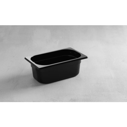 Gastronádoba GN 1/4 100 mm z černého polykarbonátu | HENDI, 862629