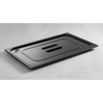 Víko na gastronádoby GN 1/4 z černého polykarbonátu | HENDI, 862940