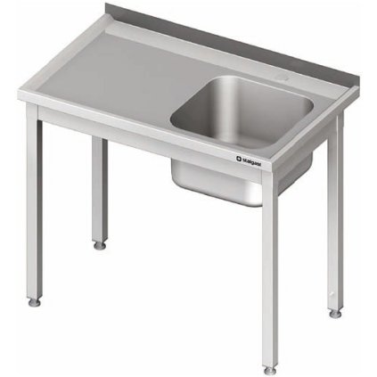 Stůl s jednokomorovým dřezem z pravé strany bez police 1000x700x850 mm | STALGAST, 980647100