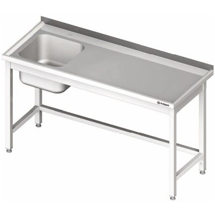 Stůl s jednokomorovým dřezem z levé strany bez police 1500x600x850 mm | STALGAST, 980676150
