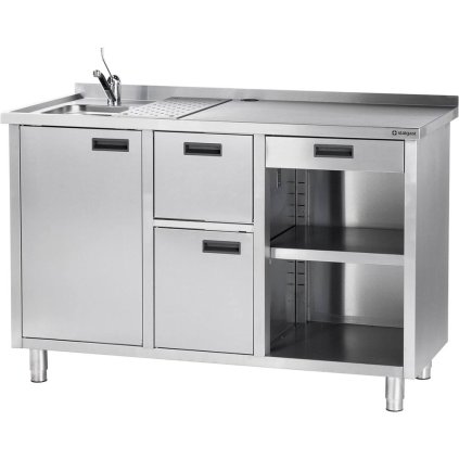 Stůl pod kávovar s umývadlem 1500x700x1000 mm | STALGAST, 486710