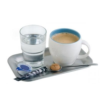 Obdélníkový tác na servírovaní kávy z nerezové oceli 215x130 mm | APS, Kaffeehaus