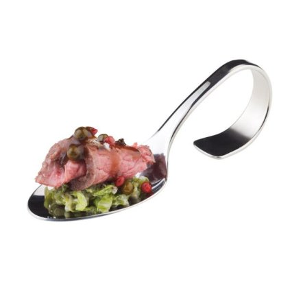 Prezentační lžička na finger food z nerezové oceli, inox | APS, Classic