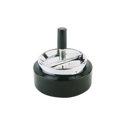 Popelník s tlačítkem černý, průměr 105 mm | APS, Classic