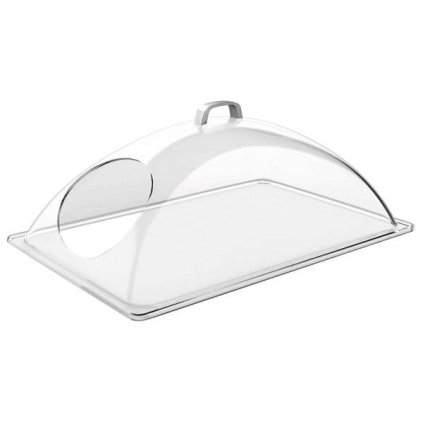 Poklop obdélníkový, plastový s otvorem 540x330x200 mm, průhledný | APS, 11028