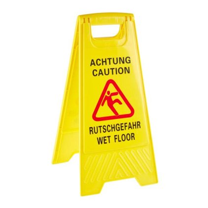 Informační tabule „Pozor, mokrá podlaha“ 300x630 mm, žlutá | APS, 71421