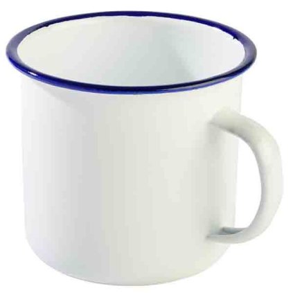 Hrnek smaltovaný 0,5 l, bílo-modrý | APS, Enamelware