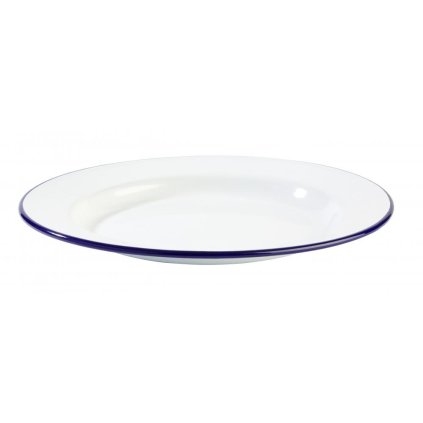 Talíř mělký o průměru 240 mm, bílo-modrý | APS, Enamelware