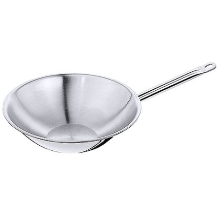 Pánev Wok z nerezové oceli s plochým dnem, průměr 360 mm | CONTACTO, MultiPly