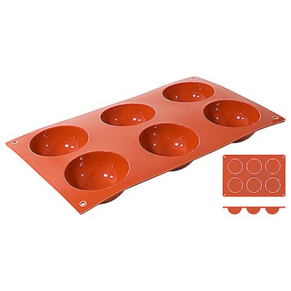 Silikonová forma na 6 polokoulí o průměru 70 mm | CONTACTO, 6630/076