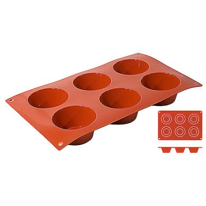 Silikonová forma na 6 muffinů o průměru 69 mm | CONTACTO, 6634/076