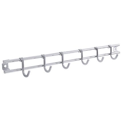 Věšák z nerezové oceli, 6 háčků, 335x23 mm | CONTACTO, Polaris