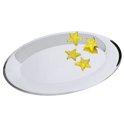 Tác rautový z nerezové oceli, ovál 420x285x25 mm | CONTACTO, 6901/420