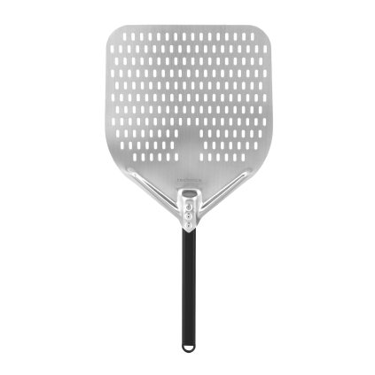 Perforovaná lopata na pizzu z nerezové oceli s hliníkovou úchytem, čtvercová, 355x405x710 mm | TECHNICA, Pizza Line