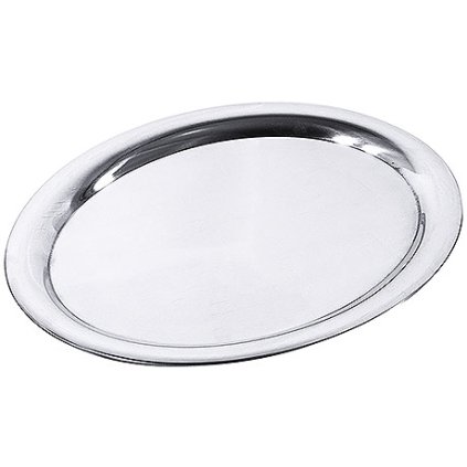 Tác z leštěné nerezové oceli, oválný 285x220x14 mm | CONTACTO, 65/290