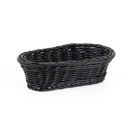 Košík oválný z polyratanu 230x100x60 mm, černý | TECHNICA, Gold Line