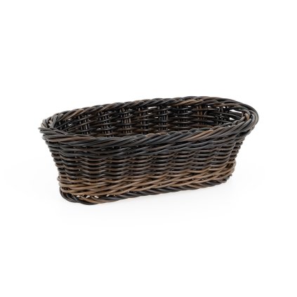 Košík oválný z polyratanu 230x100x60 mm, černohnědý | TECHNICA, Gold Line