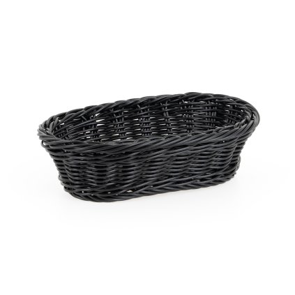 Košík oválný z polyratanu 225x130x55 mm, černý | TECHNICA, Gold Line