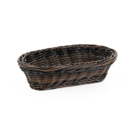 Košík oválný z polyratanu 225x130x55 mm, černohnědý | TECHNICA, Gold Line