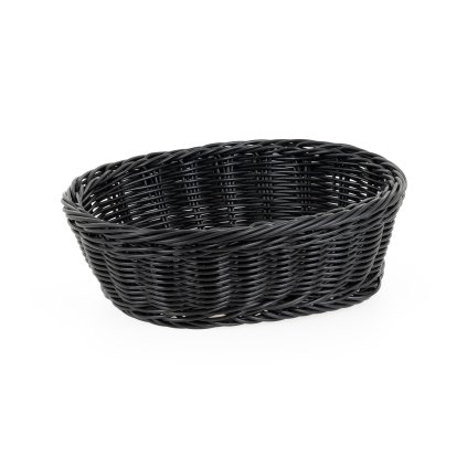 Košík oválný z polyratanu 250x190x75 mm, černý | TECHNICA, Gold Line