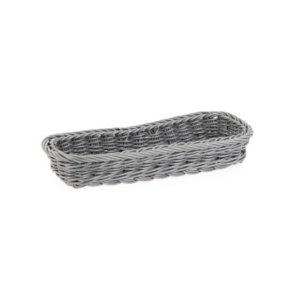 Košík na příbory z polyratanu 270x100x45 mm, šedý | TECHNICA, Gold Line