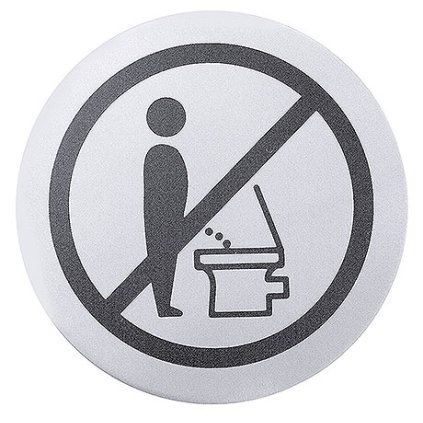 Samolepící informační štítek, piktogram "zákaz čurání do záchodu" | CONTACTO, 7661/006