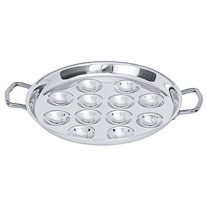 Talíř z nerezové oceli na 12 šneků, průměr 185 mm | CONTACTO, 6885/012