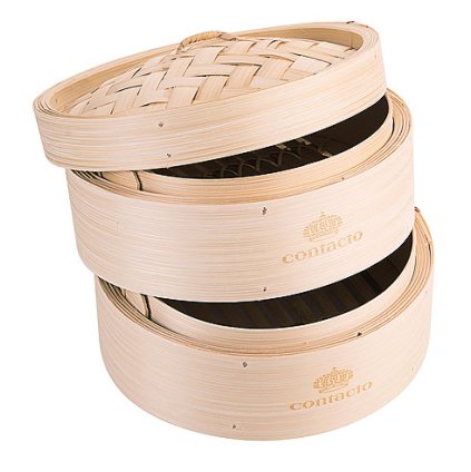 Košík bambusový dvojpatrový pro vaření v páře, průměr 200 mm | CONTACTO, 4854/200