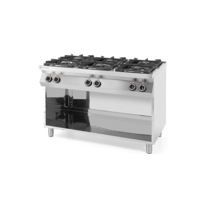 Plynový sporák 6-plotýnkový na otevřeném podstavci | HENDI, Kitchen Line