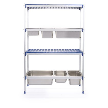 Skladový hliníkový regál na gastronádoby GN 1/1  | HENDI, 812266