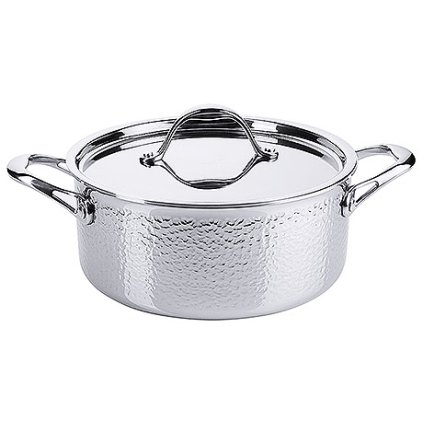 Hrnec na dušení z nerezové oceli s pokličkou, průměr 240 mm, 4,7 l | CONTACTO, 2809/240