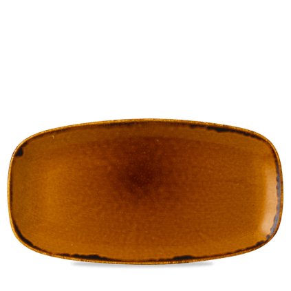 Talíř mělký obdélníkový 355x189 mm | DUDSON, Harvest Brown