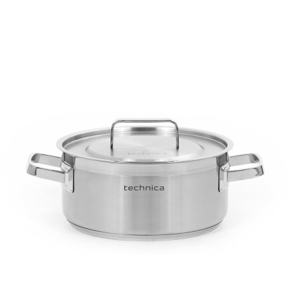 Hrnec nízký 5 l, průměr 240 mm, z nerezové oceli s pokličkou | TECHNICA, Platinum Line