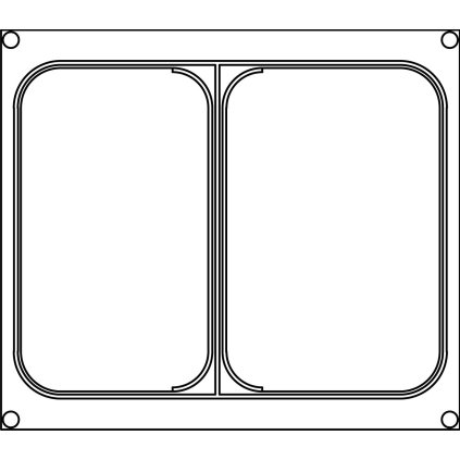 Matrice na dvoudílnou nádobu P / 2, pro svářečky na potravinové misky AG02E / AG02HD, 227x178 mm | BOKAMA, 227201