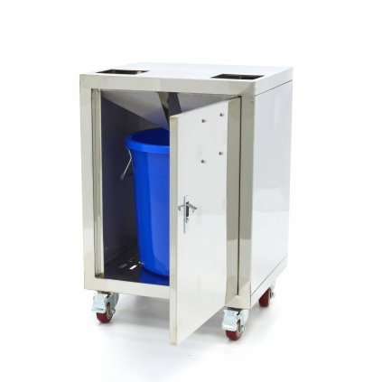 Oranžový odšťavňovací vozík - kompaktní - s kbelíkem na odpad - nerezová ocel | Maxima, 9360030